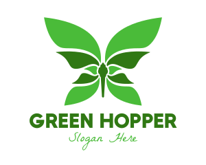 Green Natural Butterfly logo design