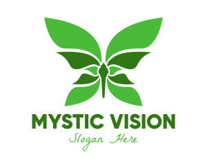 Green Natural Butterfly logo design