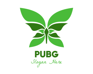 Organic - Green Natural Butterfly logo design