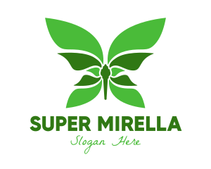 Green Natural Butterfly logo design