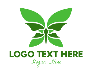 Green Natural Butterfly Logo