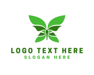 Moth - Green Natural Butterfly logo design