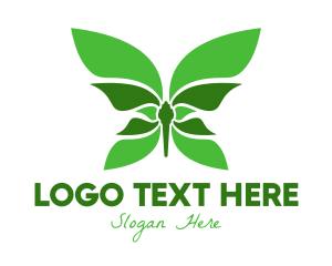 Moth - Green Natural Butterfly logo design