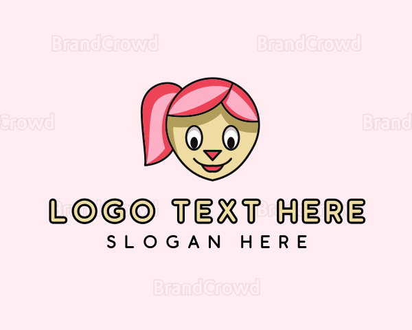 Doll Girl Cartoon Logo