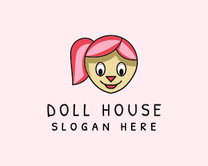 Doll - Hair Girl Cartoon logo design