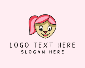 Toy Store - Hair Girl Cartoon logo design
