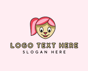 Doll Girl Cartoon Logo