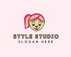 Hairdo - Doll Girl Cartoon logo design