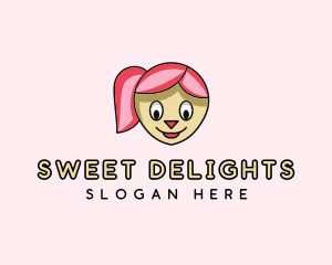 Doll Girl Cartoon logo design