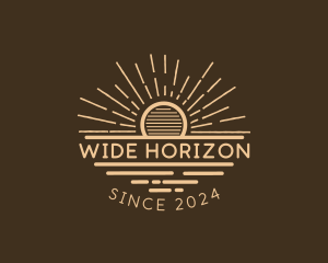 Vintage Sun Ray Horizon  logo design