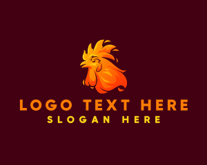 Animal - Hot Flaming Chicken logo design