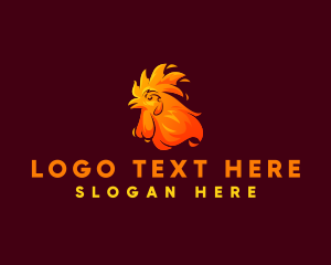 Flame - Hot Flaming Chicken logo design