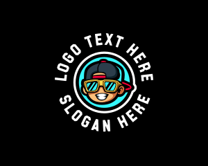 Record - Sunglasses Rapper Man logo design