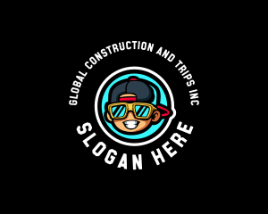 Record Label - Sunglasses Rapper Man logo design