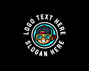 Record Label - Sunglasses Rapper Man logo design