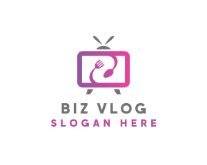 Food Vlog Media TV Channel logo design