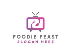 Food Vlog Media TV Channel logo design