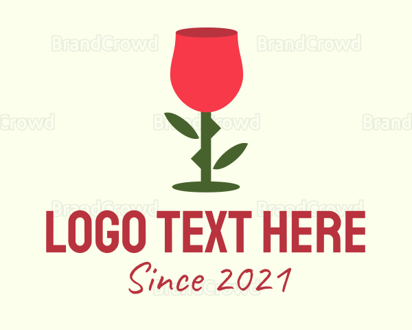 Rose Wine Glass Logo