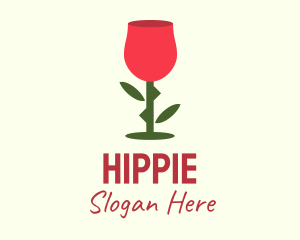 Rose Wine Glass  Logo