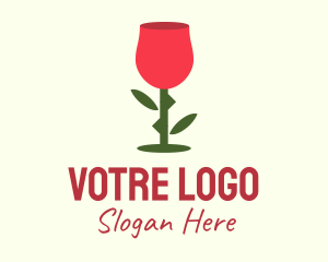 Rose Wine Glass  Logo