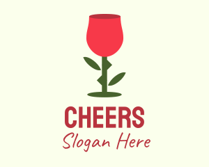 Rose Wine Glass  Logo