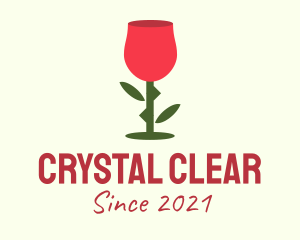 Glassware - Rose Wine Glass logo design