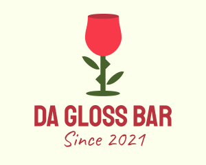 Rose Wine Glass  logo design