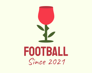 Cocktail - Rose Wine Glass logo design