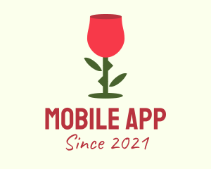 Celebration - Rose Wine Glass logo design