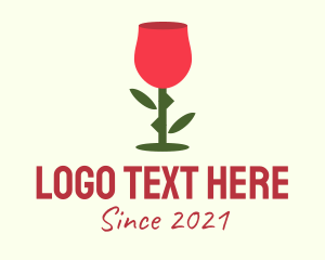 Wine Shop - Rose Wine Glass logo design