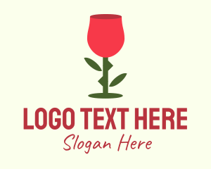 Rose Wine Glass  Logo