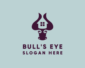 Bull Horn Realty House logo design