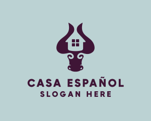 Spanish - Bull Horn Realty House logo design