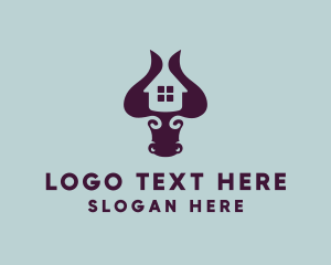 Bovine - Bull Horn Realty House logo design