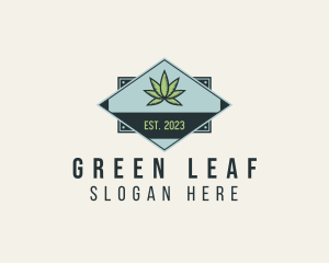 Retro Cannabis Leaf Badge logo design