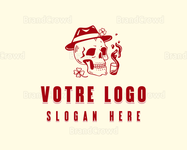 Hipster Skull Bar Logo