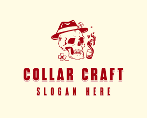 Hipster Skull Bar logo design