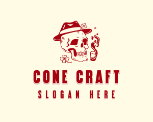 Hipster Skull Bar logo design