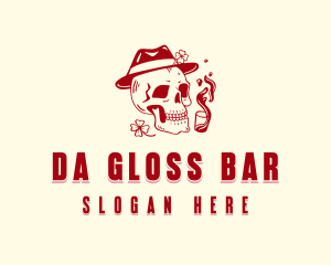 Hipster Skull Bar logo design