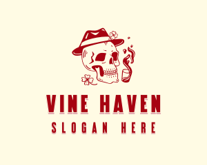 Hipster Skull Bar logo design