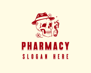 Hipster Skull Bar logo design