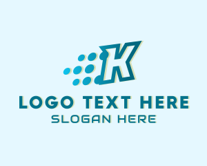 Typography - Modern Tech Letter K logo design