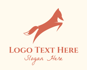 Hunting - Orange Fox Leaping logo design