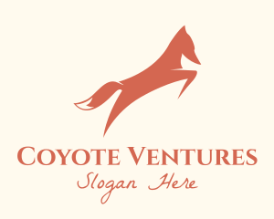 Coyote - Orange Fox Leaping logo design