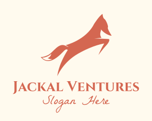 Jackal - Orange Fox Leaping logo design