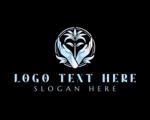 Skincare - Floral Beauty Hand logo design