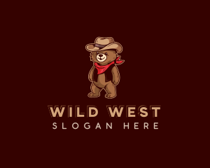 Cowboy Grizzly Bear logo design