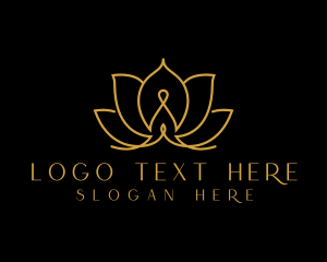 Exercise - Lotus Flower Meditation Yoga logo design