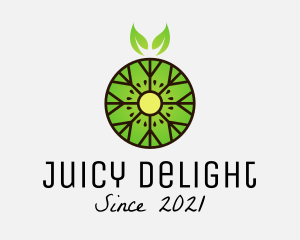 Juicy - Geometric Kiwi Fruit logo design