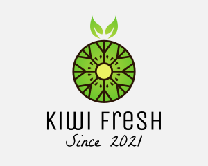 Geometric Kiwi Fruit  logo design